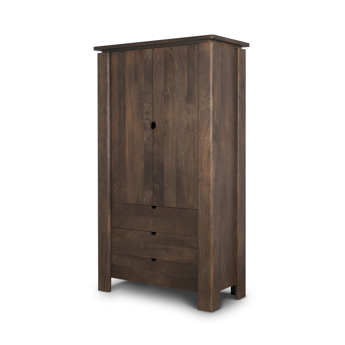 Wallen Dark Brown Solid Wood Curio Cabinet