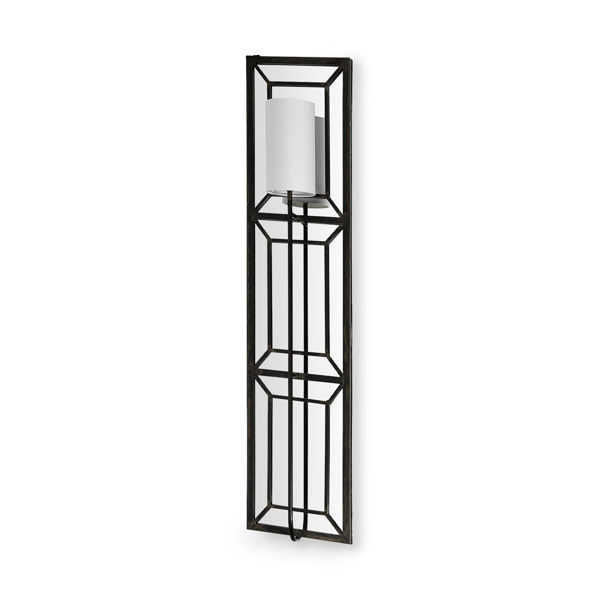 Noah Black/White Metal Rectangular Wall Sconce