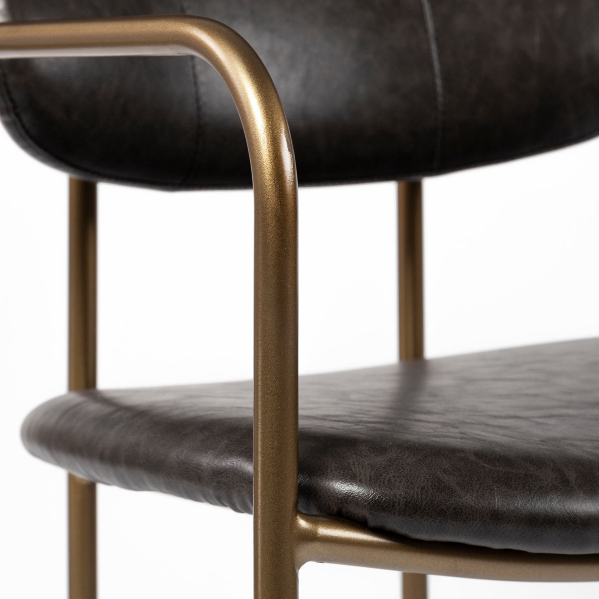 Parker Brown/Gold Faux Leather Seat Metal Counter Stool