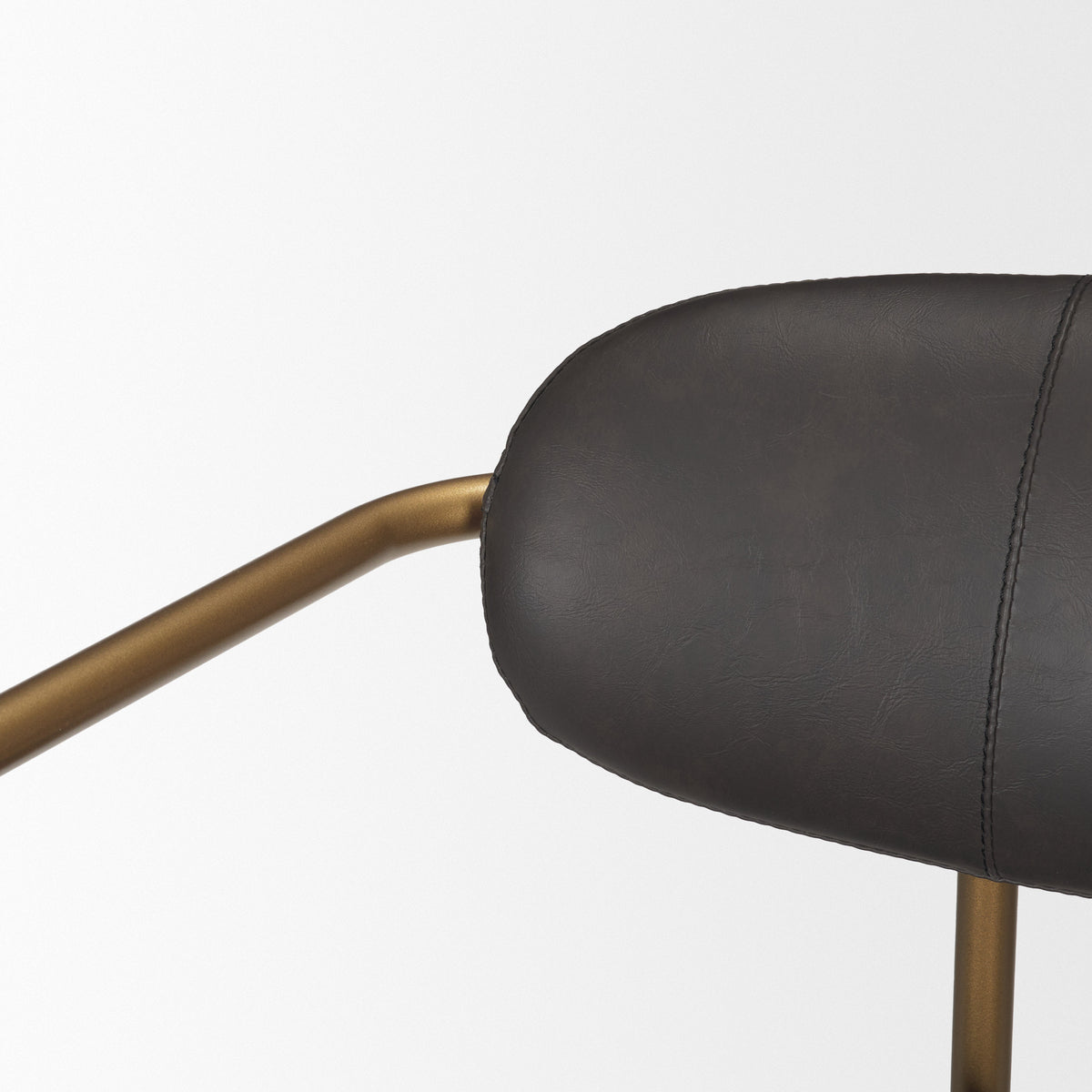 Parker Brown/Gold Faux Leather Seat Metal Bar Stool