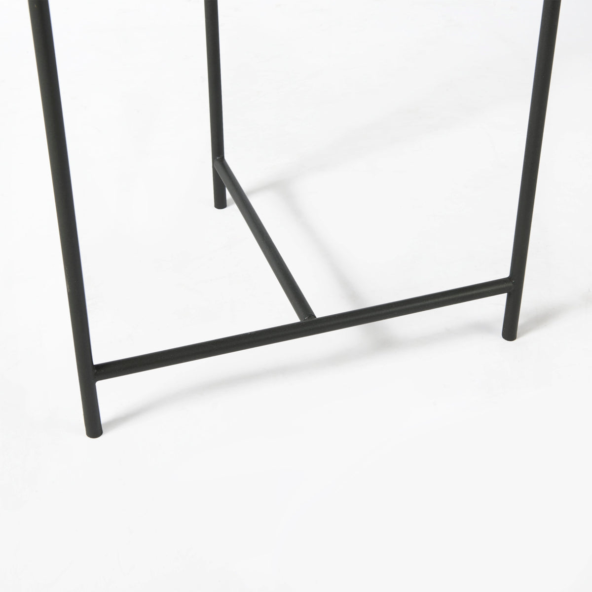 Stella Gray/Black Round Marble Top Accent Table