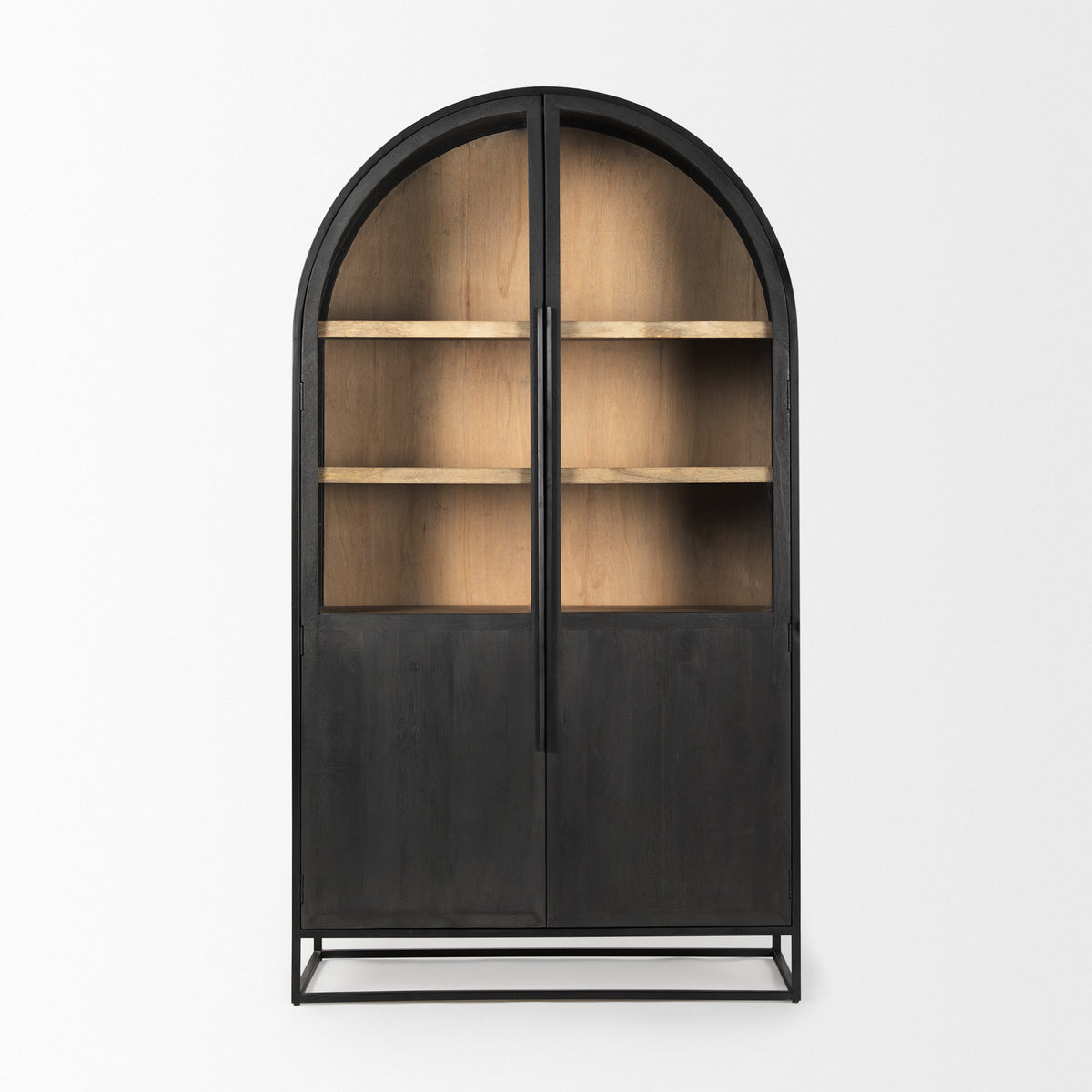 Sloan Black Wood Arch Cabinet - Ornate Home
