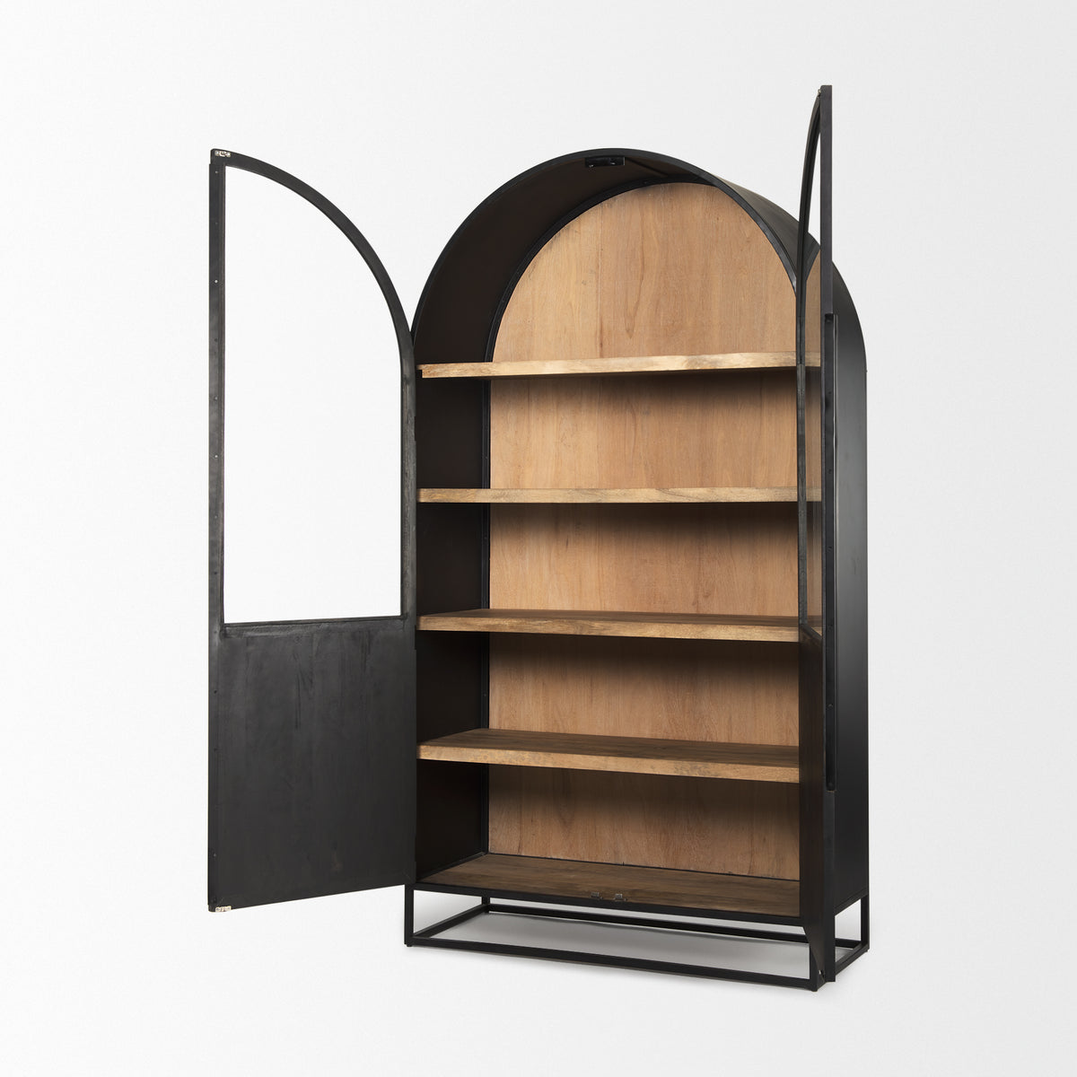 Sloan Black Wood Arch Cabinet - Ornate Home