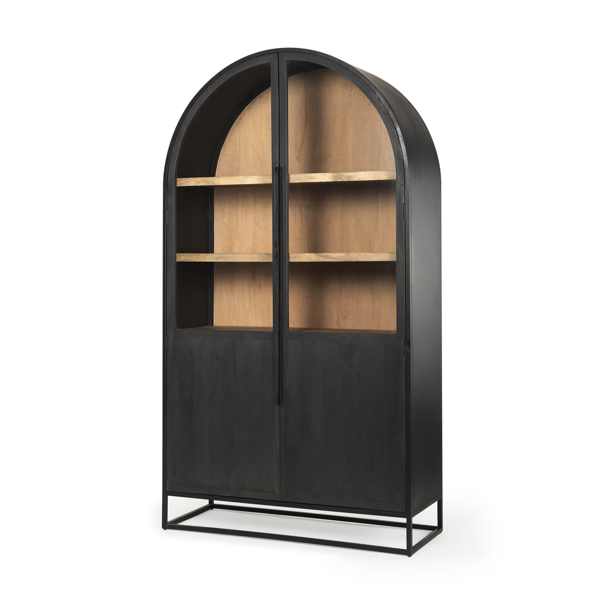Sloan Black Wood Arch Cabinet - Ornate Home