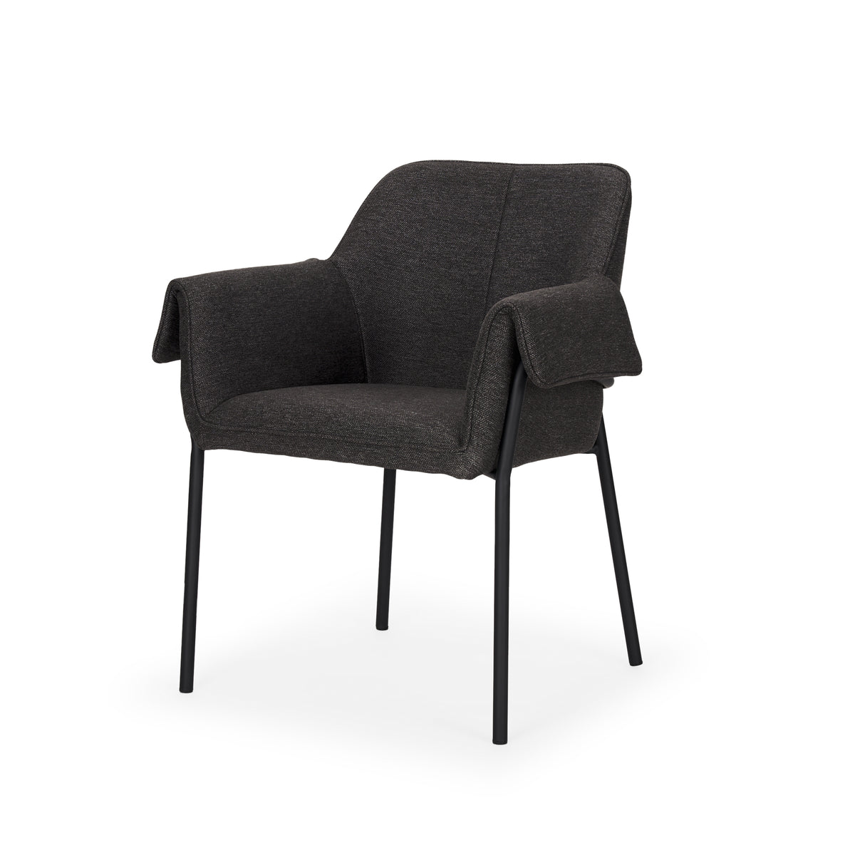 Brently Gray Curved Back Dining Arm Chair (Set of 2)