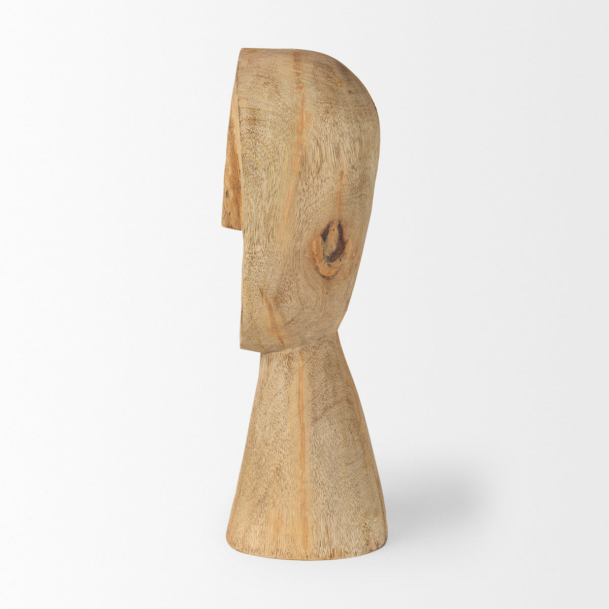 Ivan Brown Large Wooden Head Sculpture