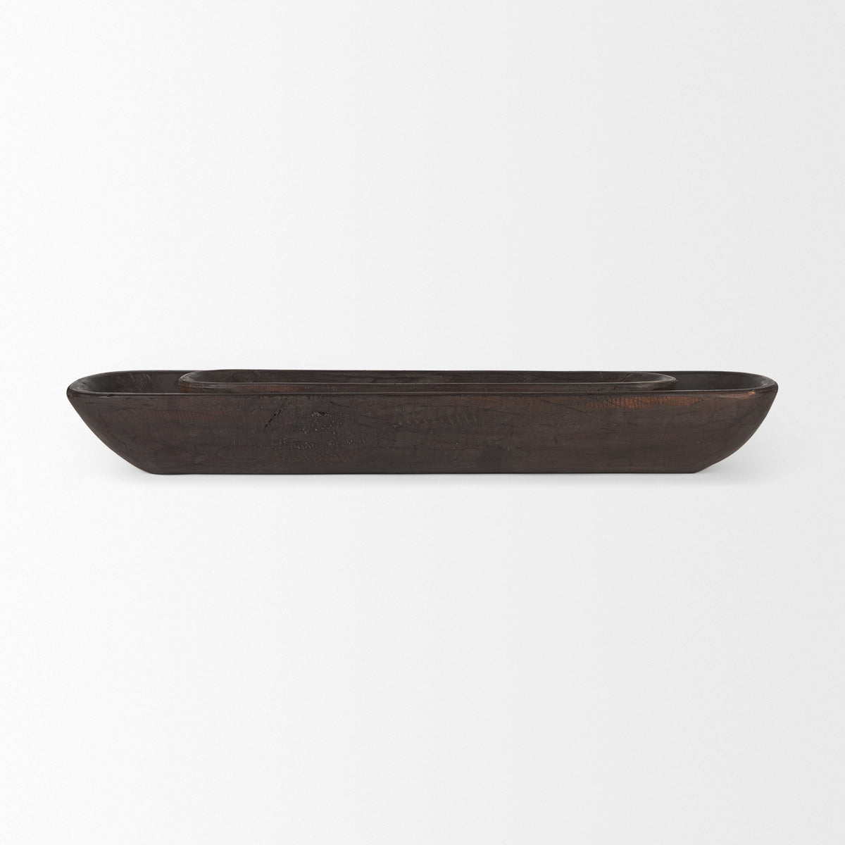Athena Black-Brown Extra Large Reclaimed Wood Trays (Set of 2)