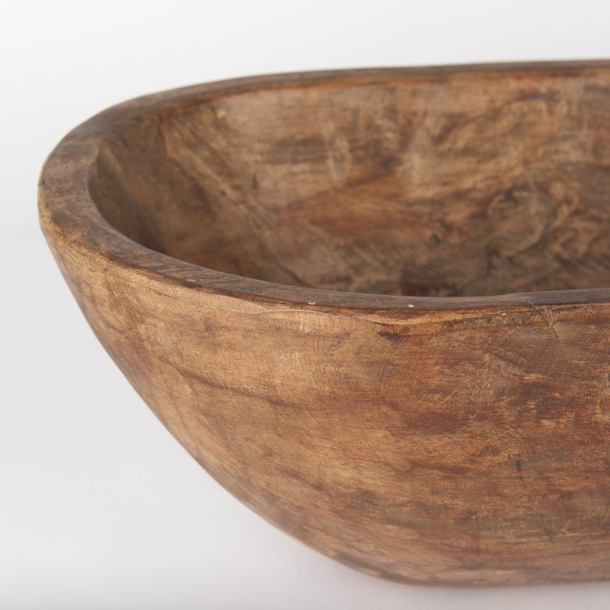 Athena Medium Brown Extra Large Oblong Reclaimed Wood Bowl