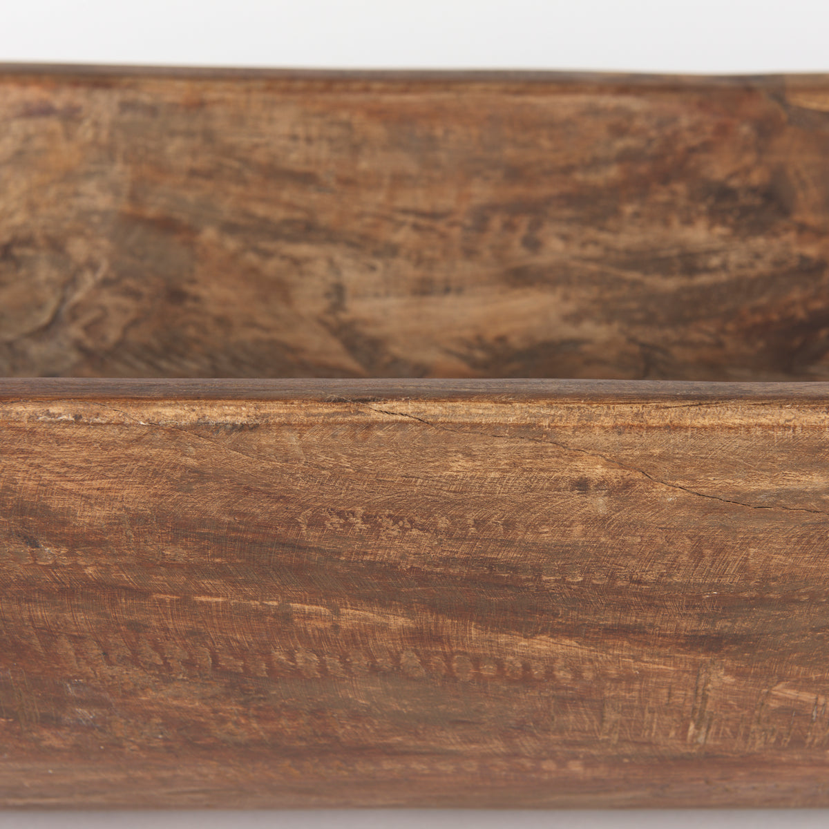 Athena Medium Brown Extra Large Oblong Reclaimed Wood Bowl