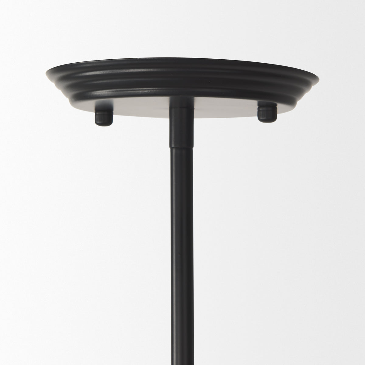 Farrah Matte Black Frosted Glass Globe Set in Metal Pendant Ceiling Light