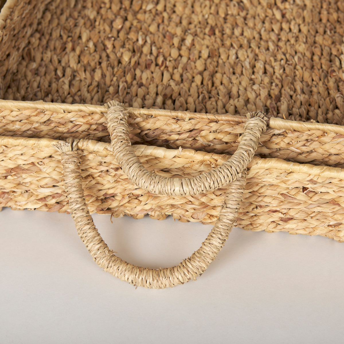 Hona Brown Large Rectangular Nesting Water Hyacinth Trays (Set of 2)
