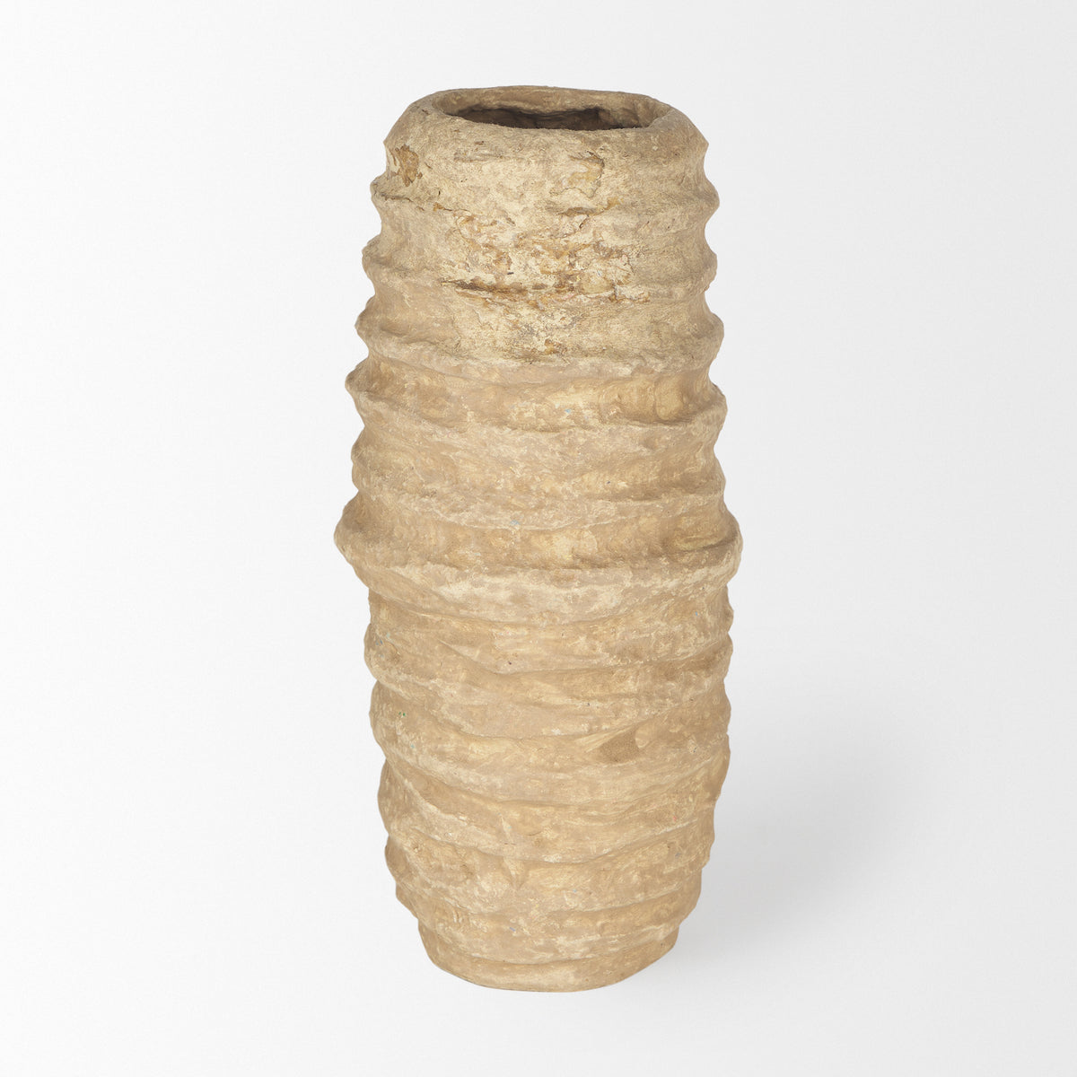 Kamli Beige Small Paper Mache Vase
