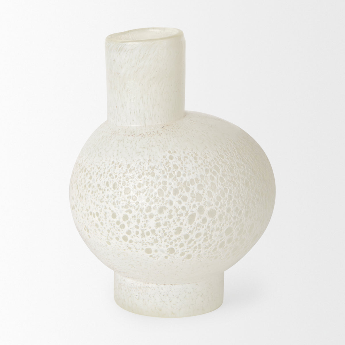 Heket White Short Glass Vase