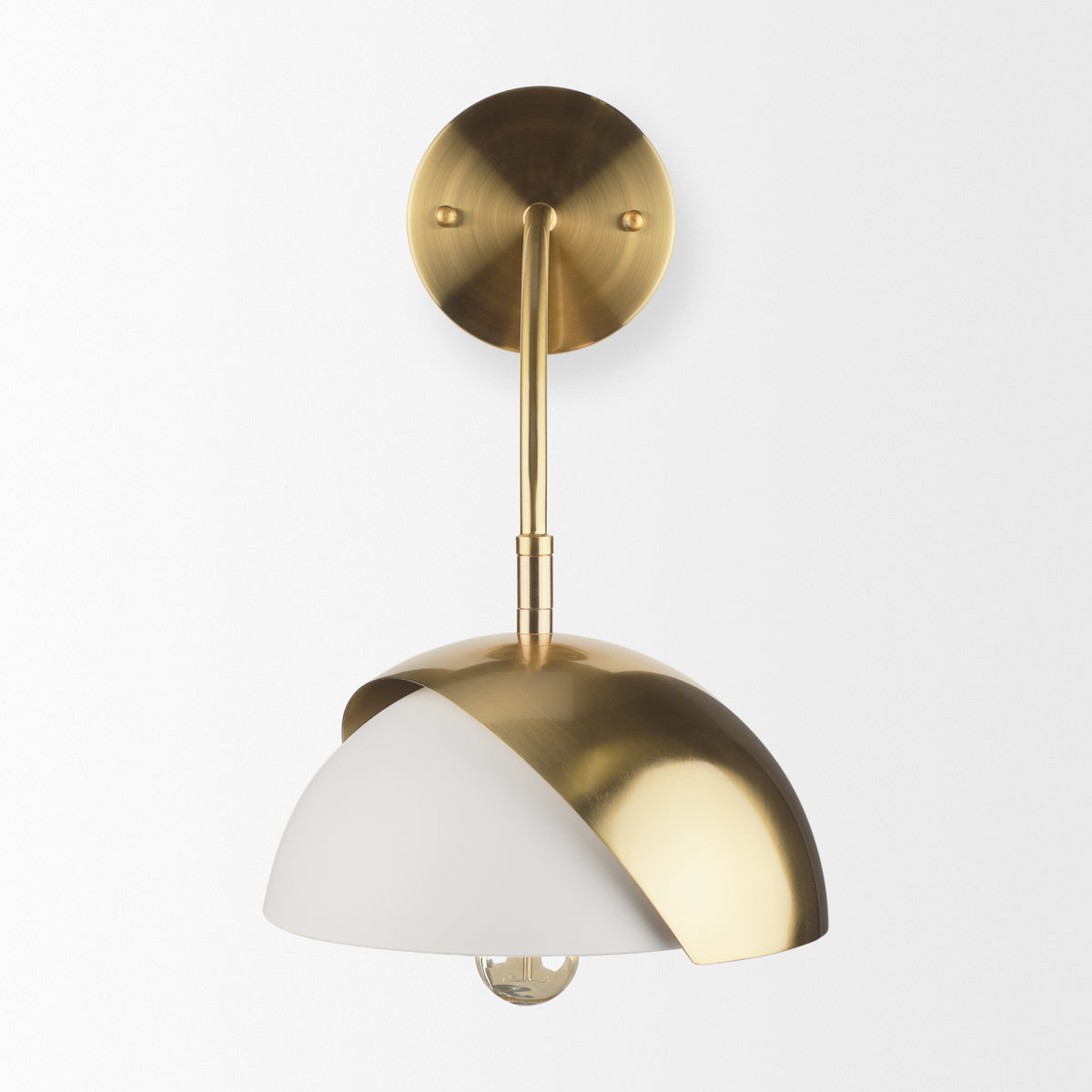 Cybill Brushed Brass/White 1-Light Wall Sconce