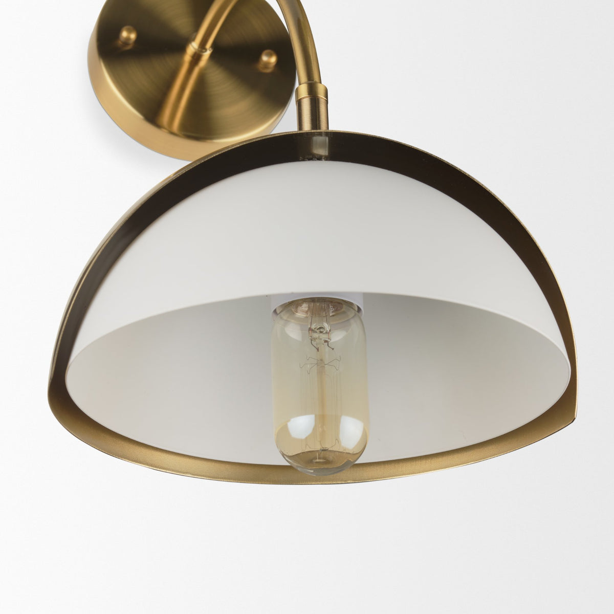 Cybill Brushed Brass/White 1-Light Wall Sconce
