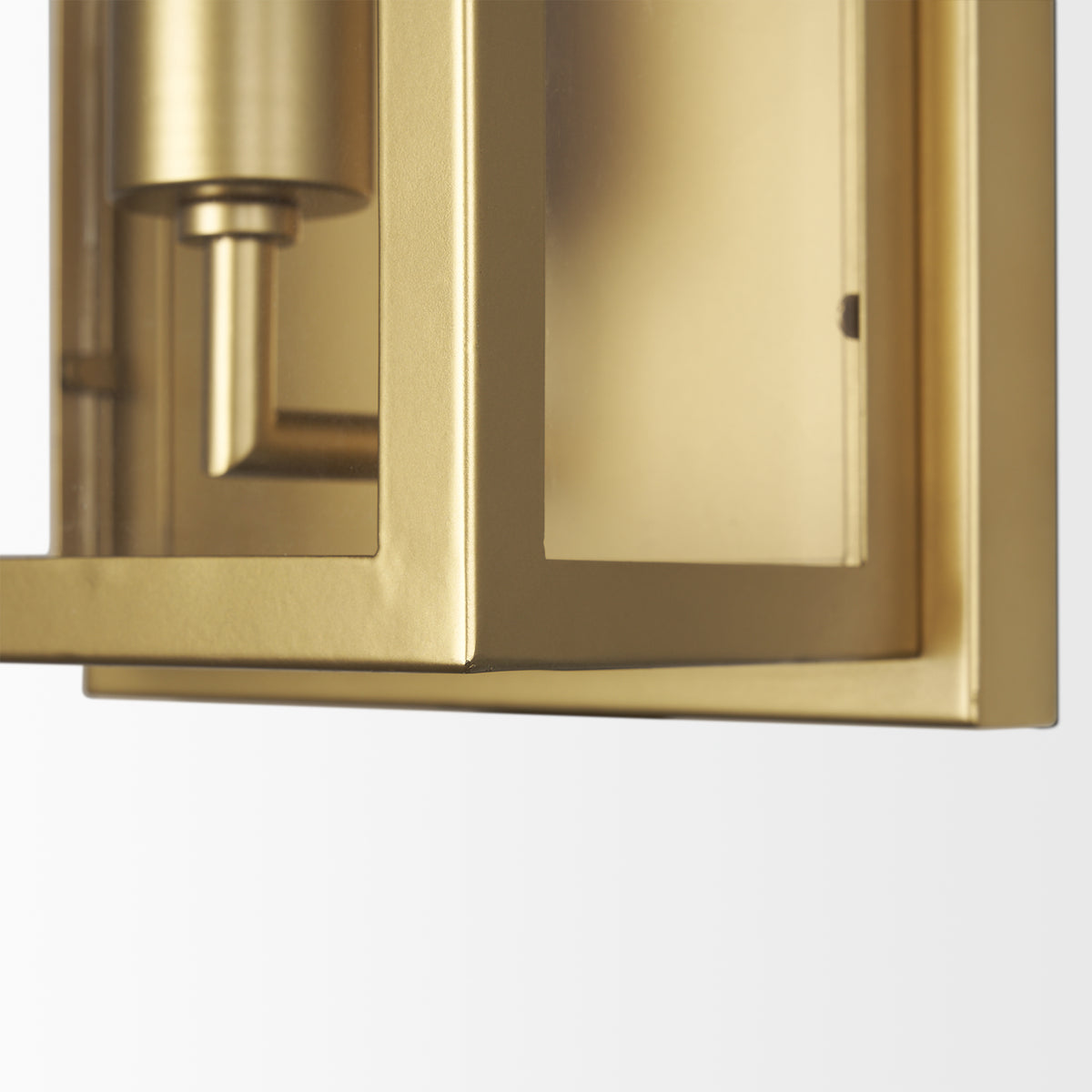 Cairn Brushed Gold Metal with Glass 1-Light Wall Sconce