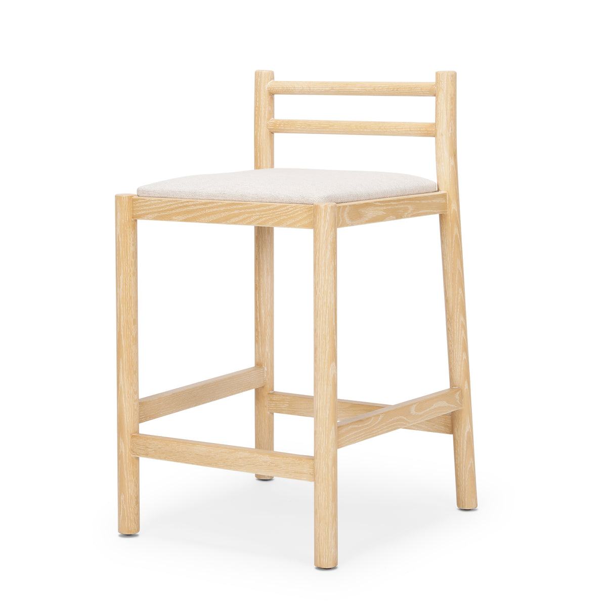 Sam Light Brown/Beige Counter Stool Upholstered Seat