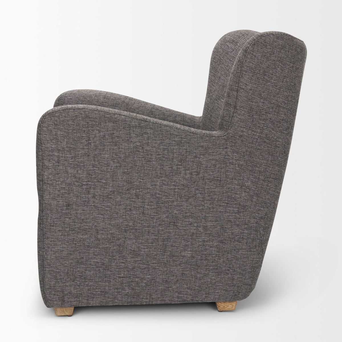Dunstan Gray/Medium Brown Accent Chair Upholstered Twill Fabric and Wood Feet