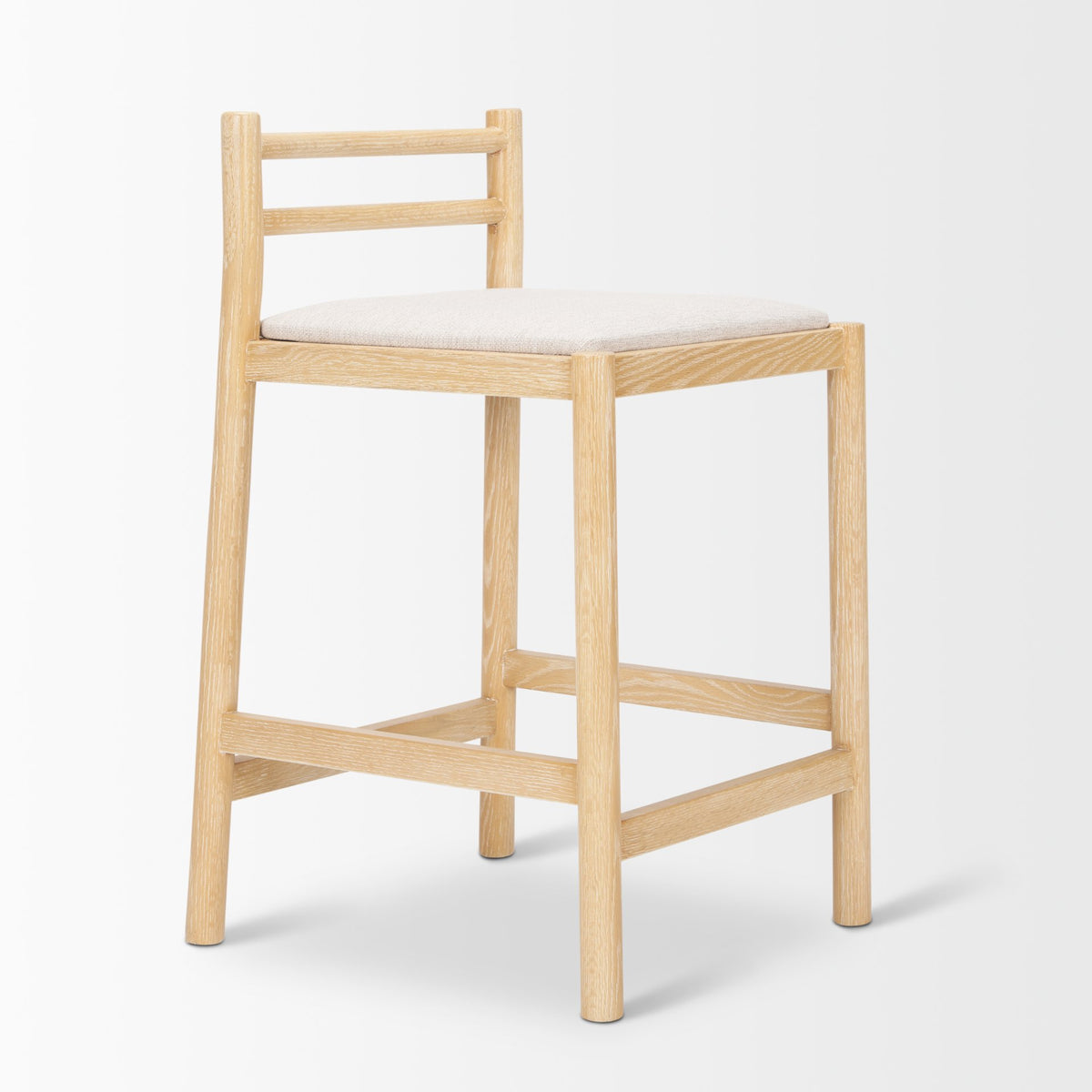Sam Light Brown/Beige Counter Stool Upholstered Seat