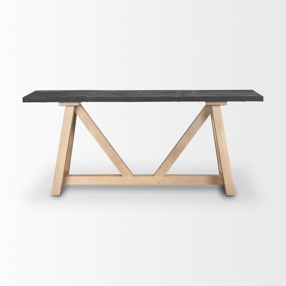 Rialto Black/Brown Two-Toned Wood Angular Leg Console Table