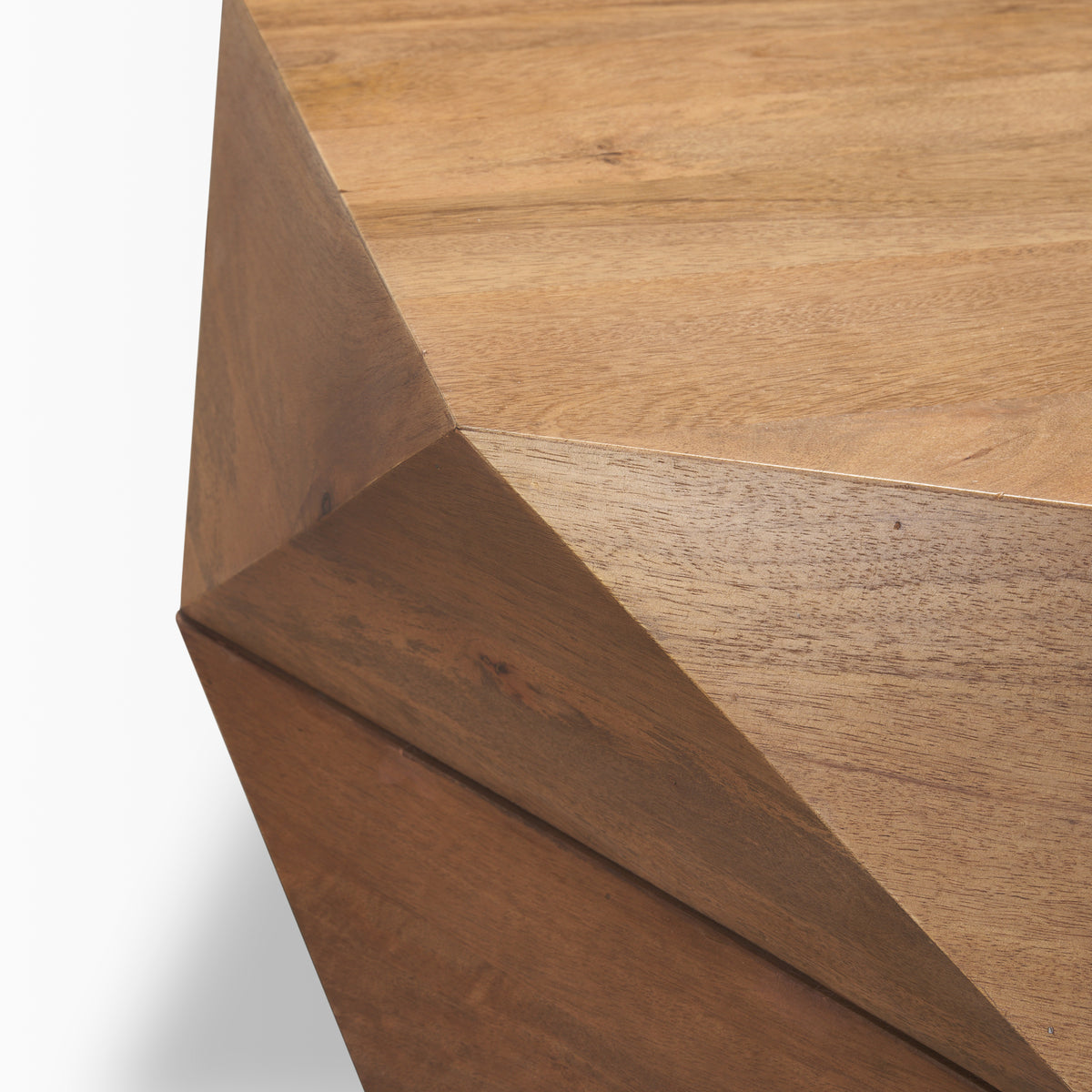 Arreto Medium Brown 36" Hexagonal Hinged Solid Wood Top and Base Coffee Table