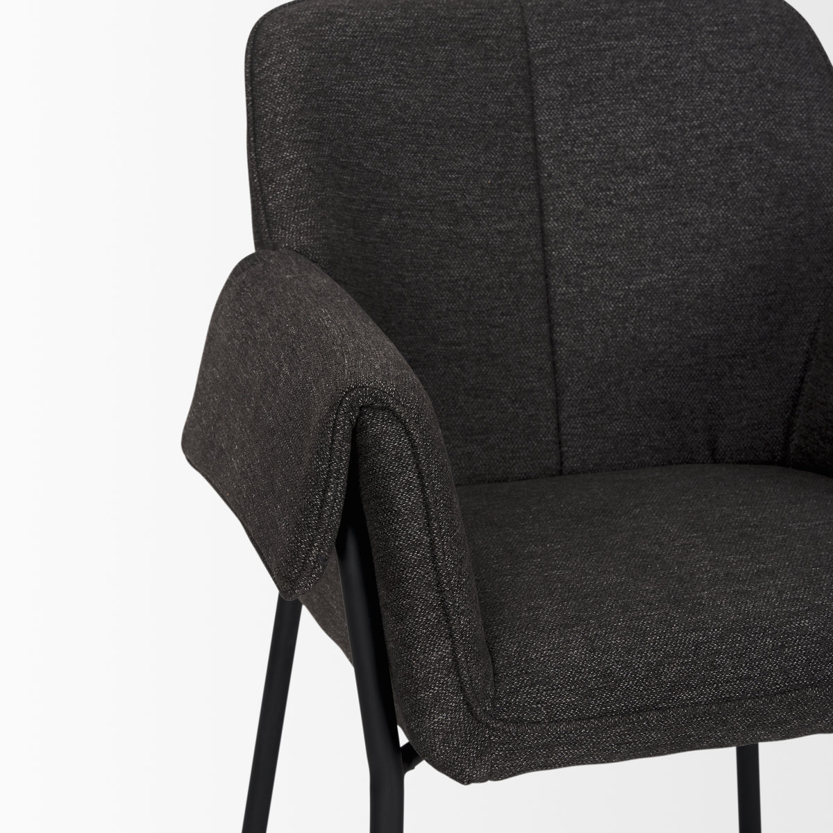 Brently Gray Curved Back Dining Arm Chair (Set of 2)
