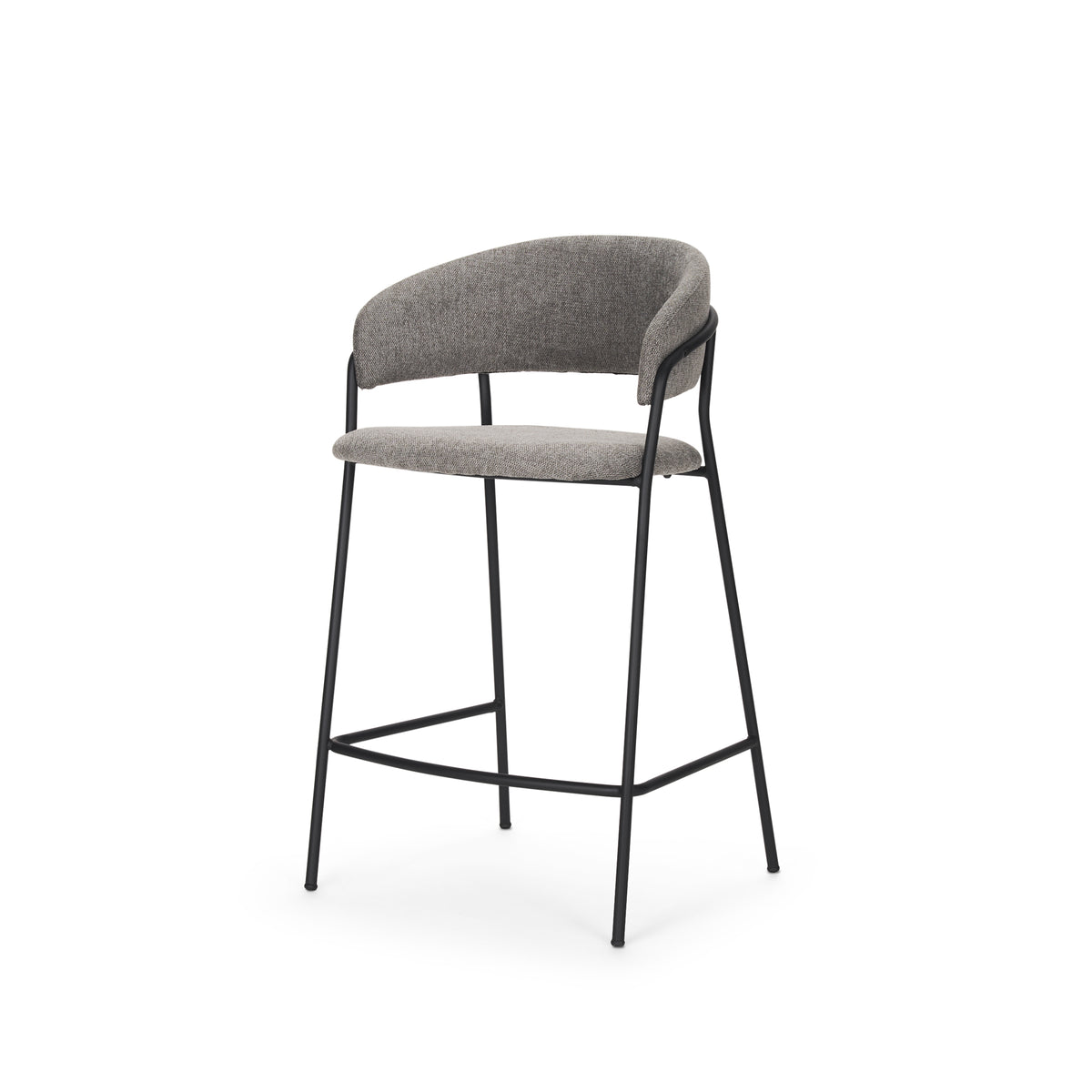 Carolyn Gray/Matte Black Counter Stool Fabric & Metal