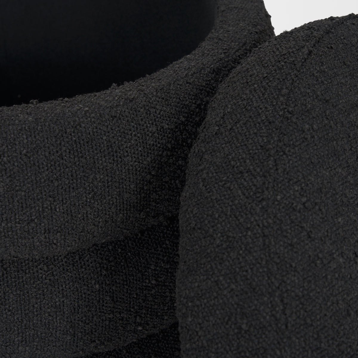 Elise Black Boucle Upholstered Storage Ottoman