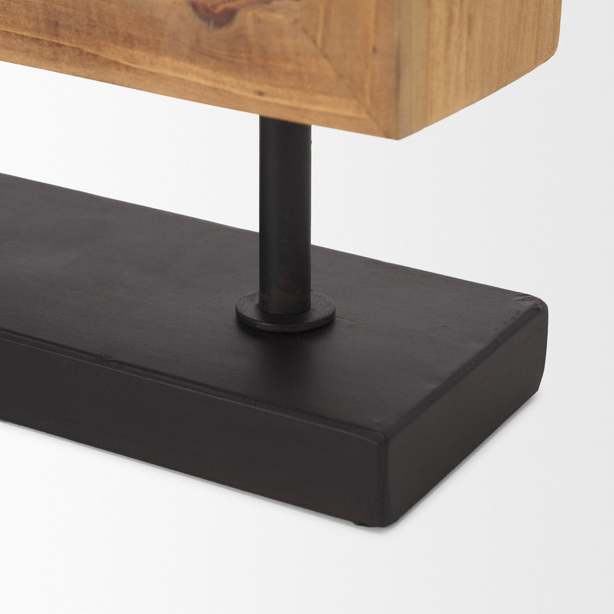 Renaya Light Brown/Matte Black Wood Table Clock