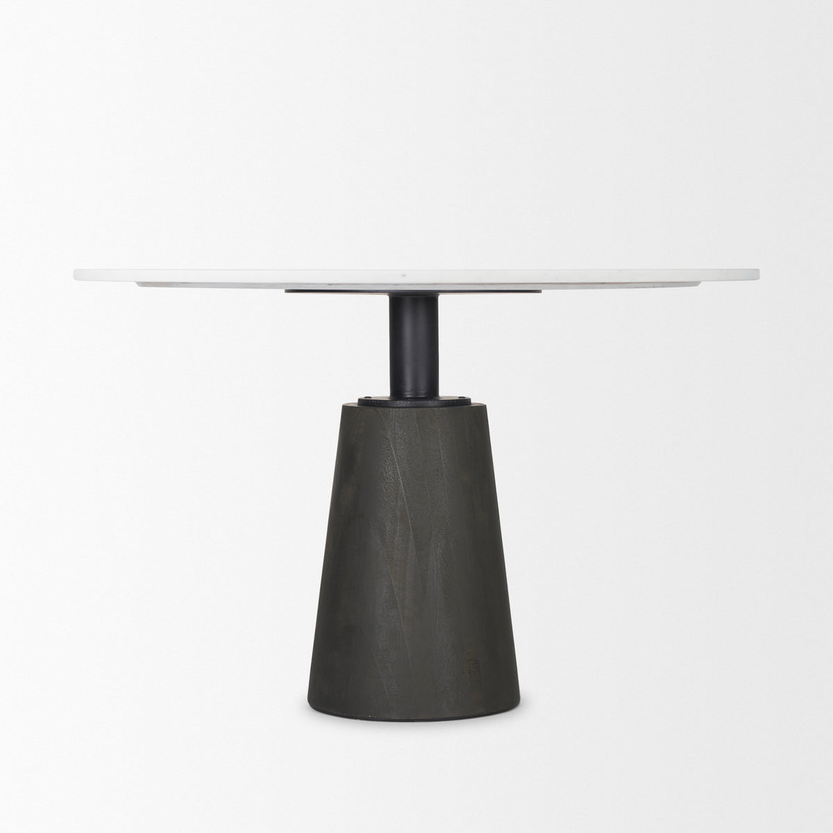 Maxwell White/Black 48" Round Pedestal Dining Table