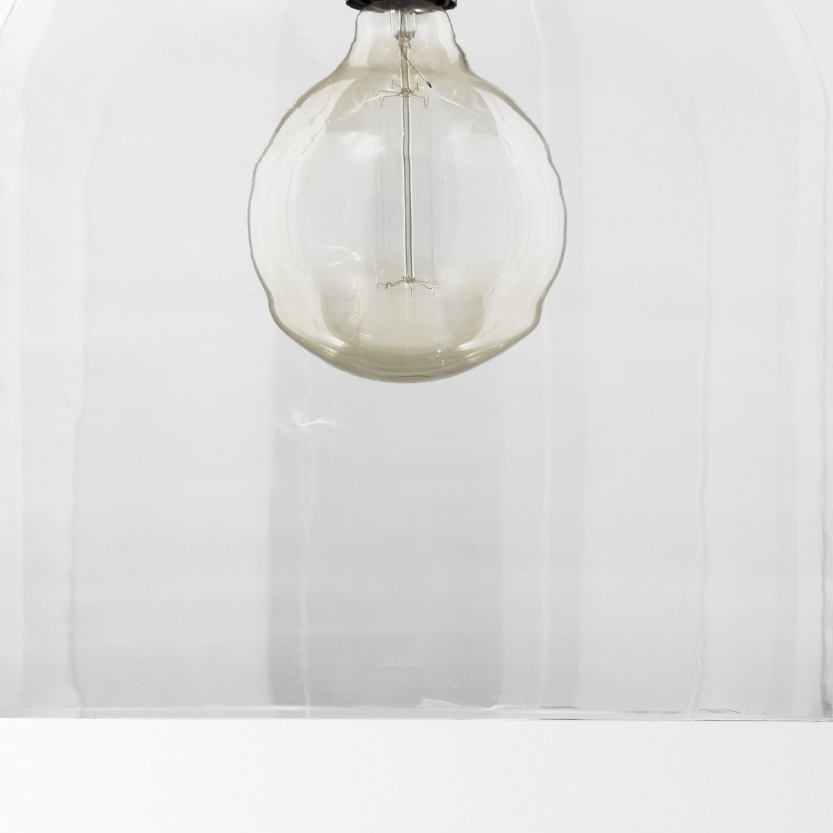 Sadah Gold Large Clear Blown Glass Metal Pendant Light