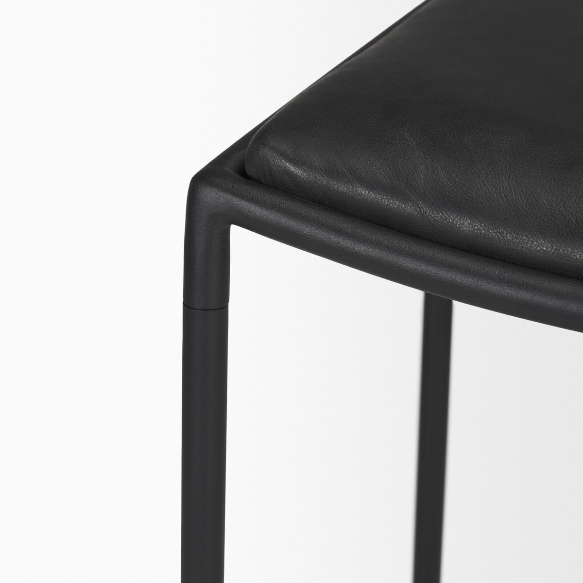 Taniel Black Leather Metal Counter Stool