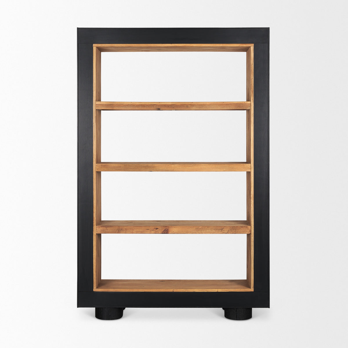 Tabor Natural/Black Wood Bookcase