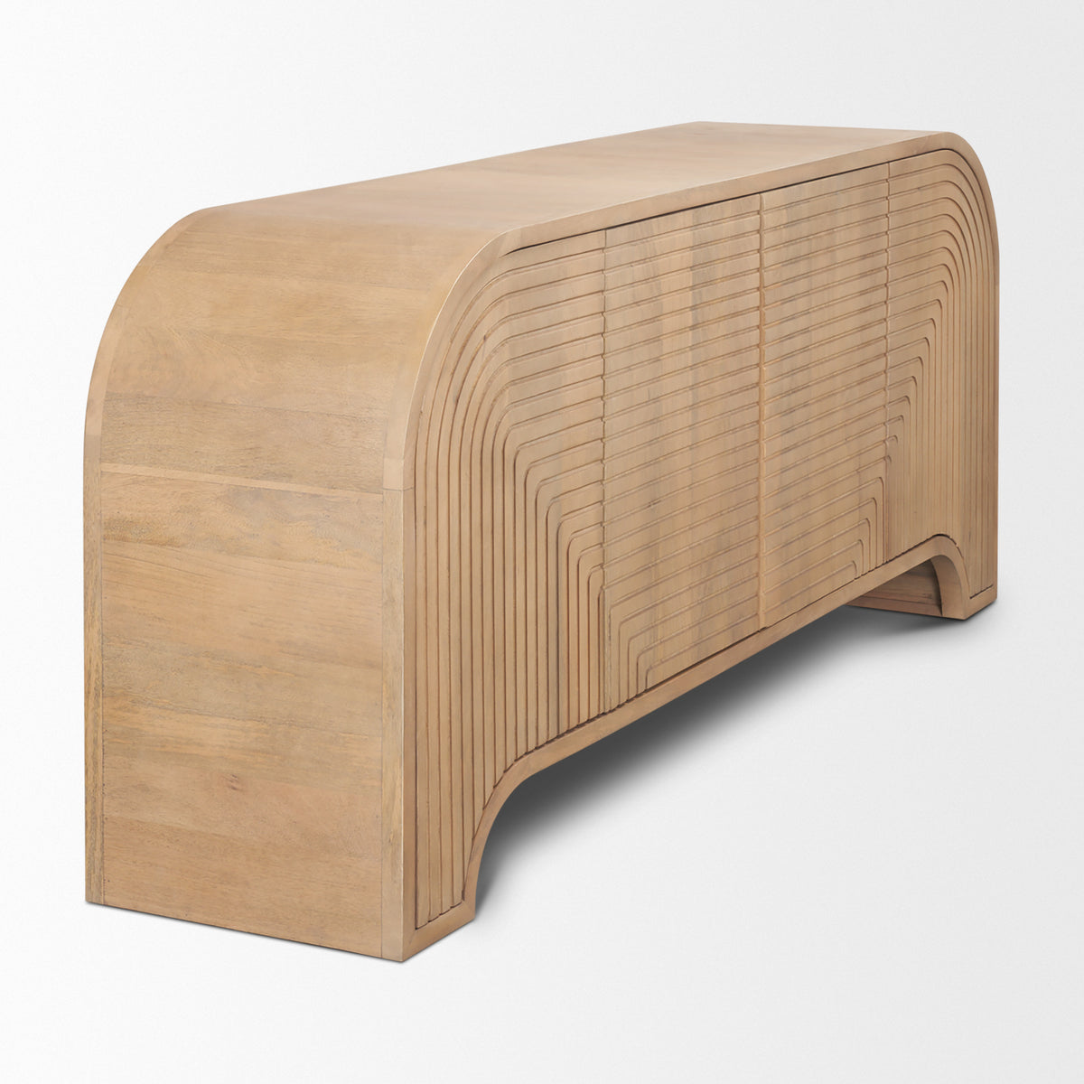 Sorina Light Brown Reverse Fluted Wood Sideboard