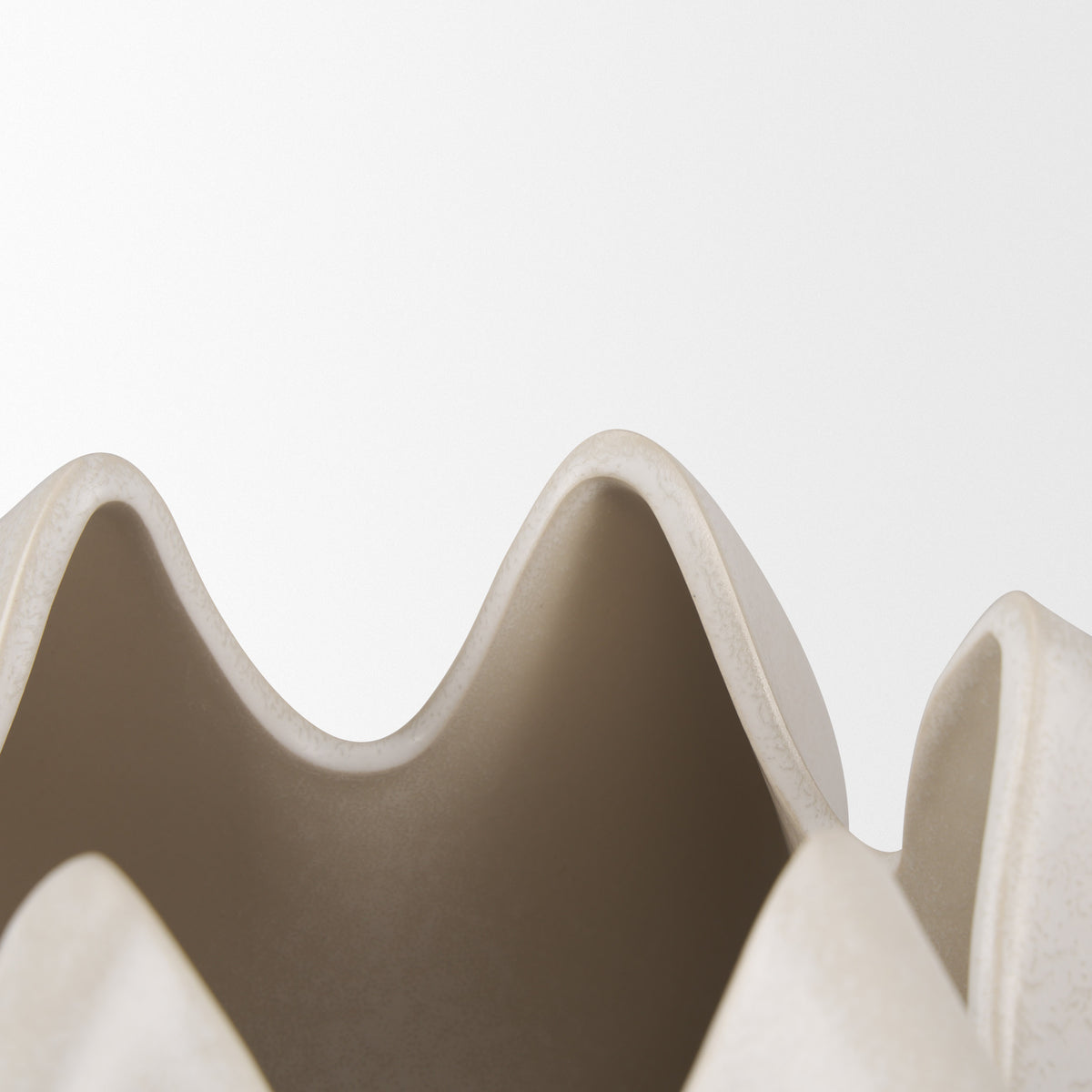 Ulrich Cream Sculptural Glazed Ceramic Vase