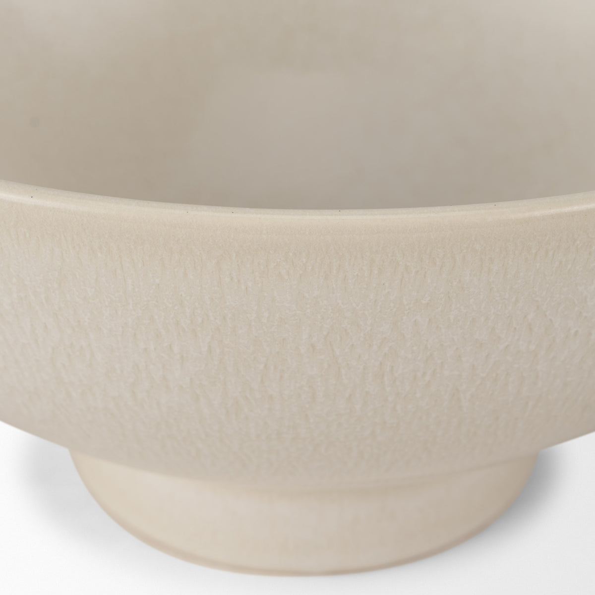 Tyren Cream Glazed Decorative Round Ceramic Bowl