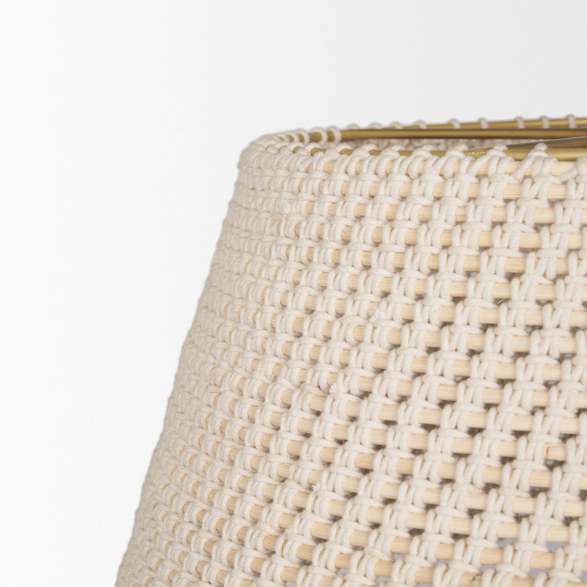 Tosha Taupe 1-Light Tapered Cotton Rope Drum Pendant