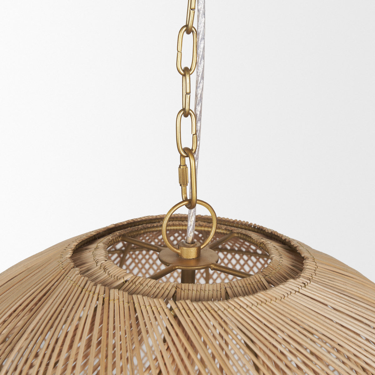 Thad Natural 4-Light Woven Rattan Foyer Chandelier