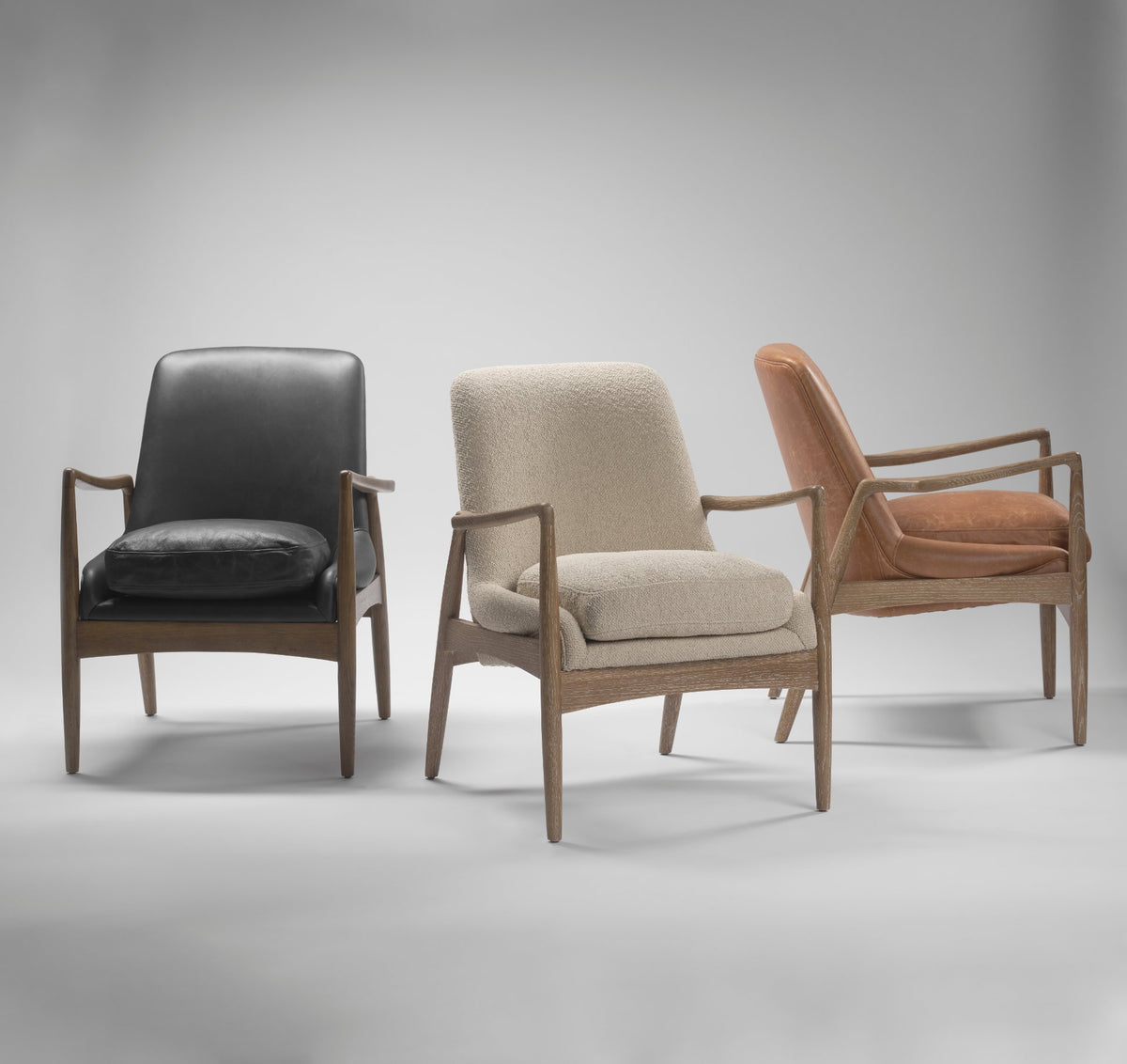 Westan Cognac/Medium Brown Faux Leather Wood Accent Chair