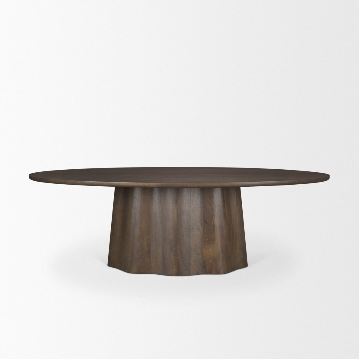Jovani Dark Brown Oval Pedestal Dining Table