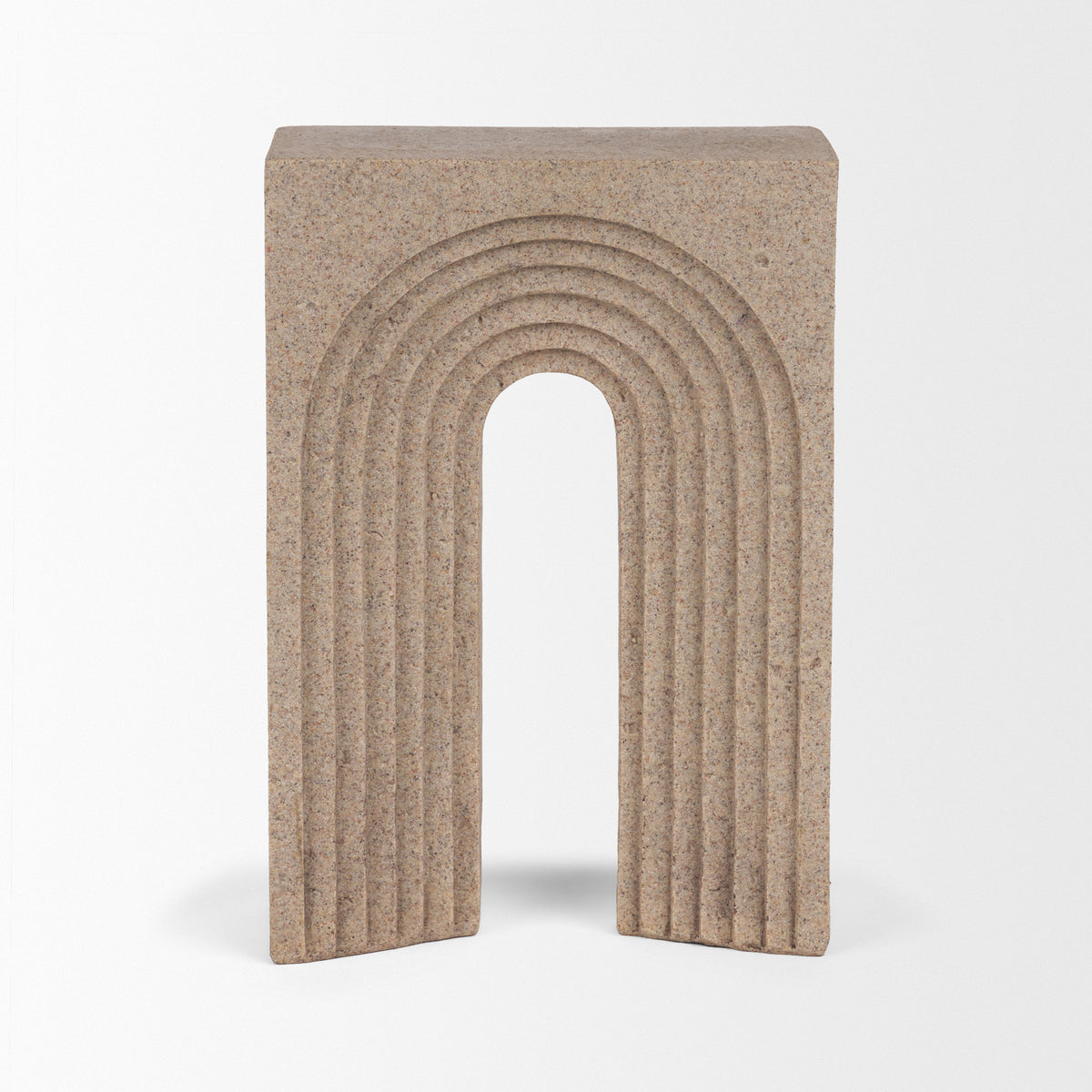 Kacia Beige Resin Textured SandStone Decorative Object
