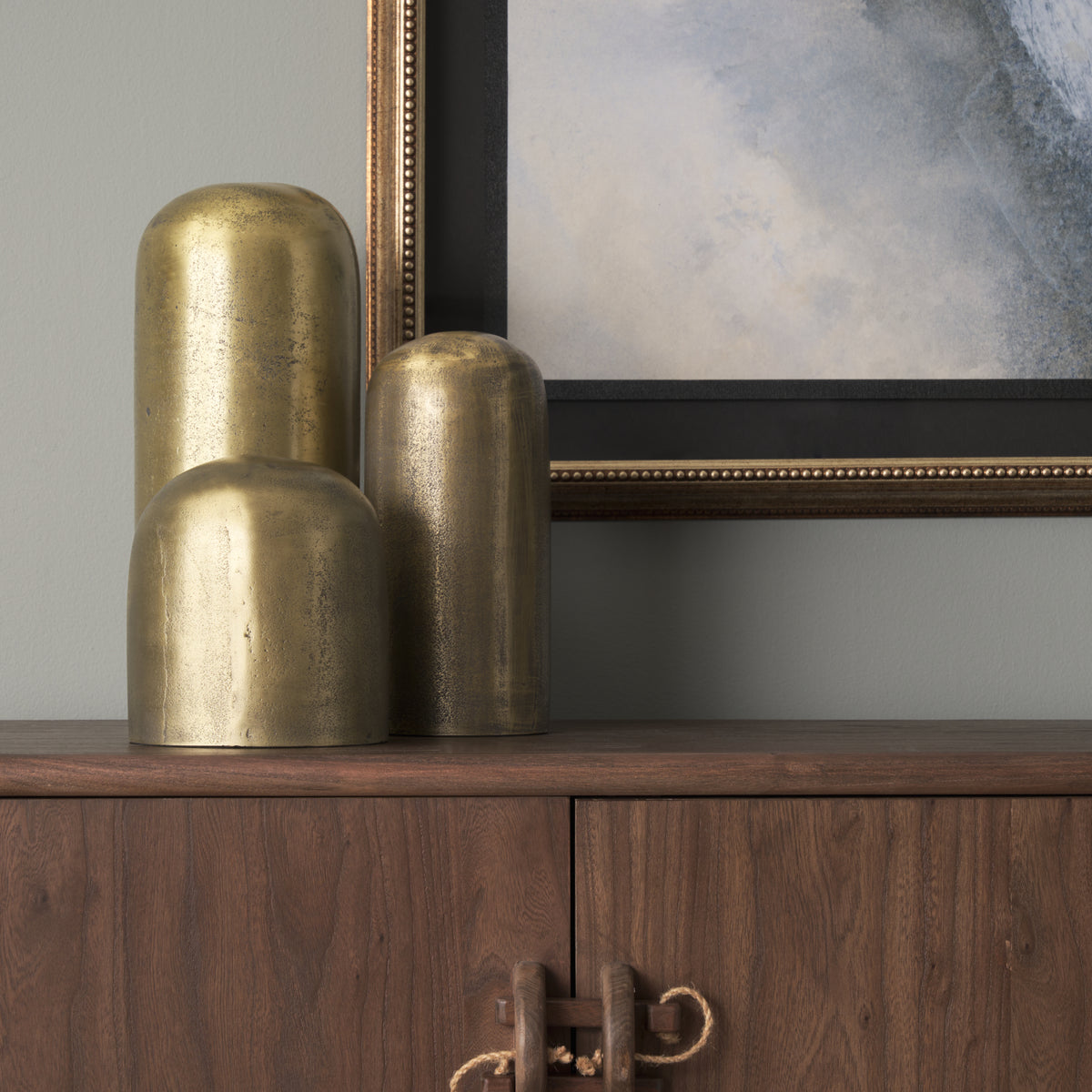 Quonset Brass Extra Tall Aluminum Metal Pillar Object