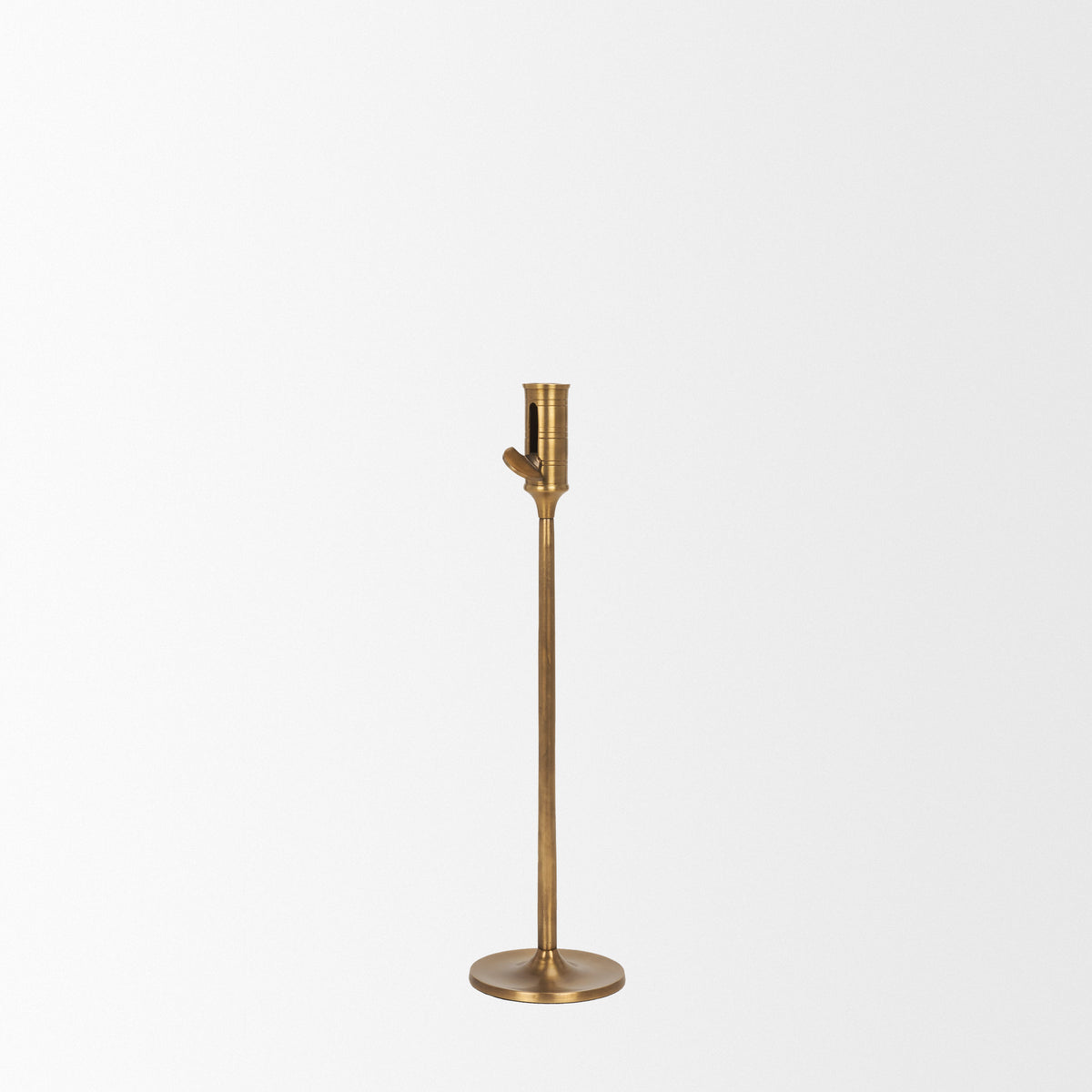 Chantria Natural Brass Large Solid Adjustable Taper Candle Holder