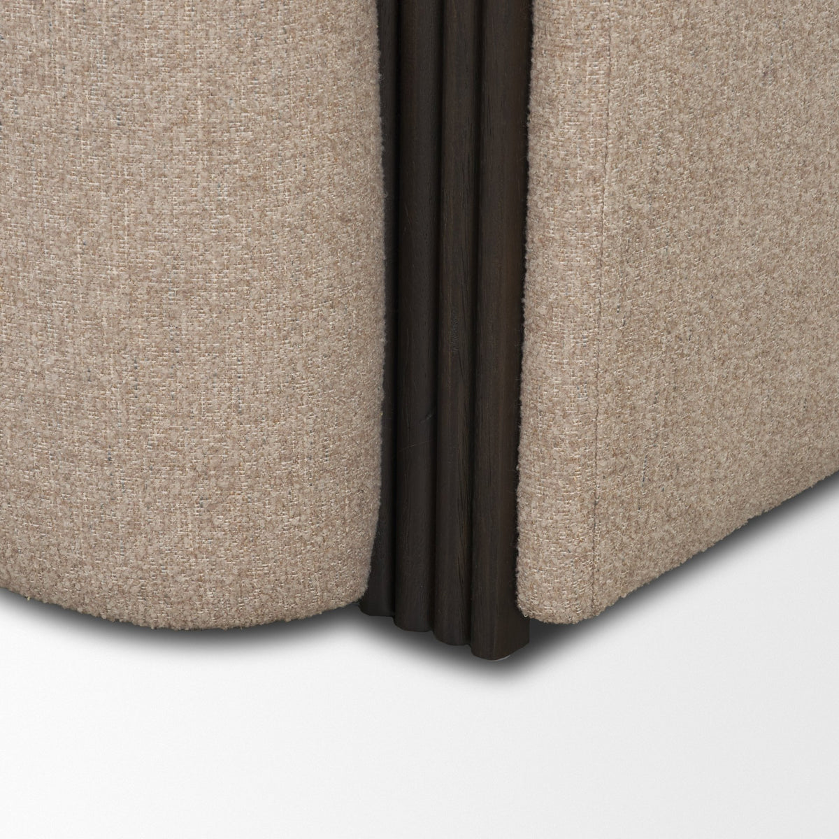 Kornelia Mushroom Textured Fabric Barrel Accent Chair
