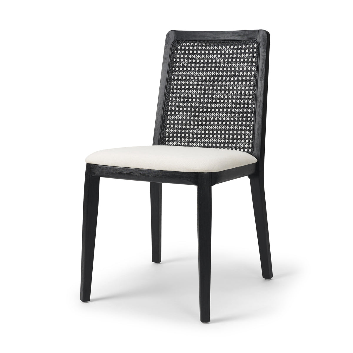 Clara Cream/Black Cane Back Dining Side Chair (Set of 2)