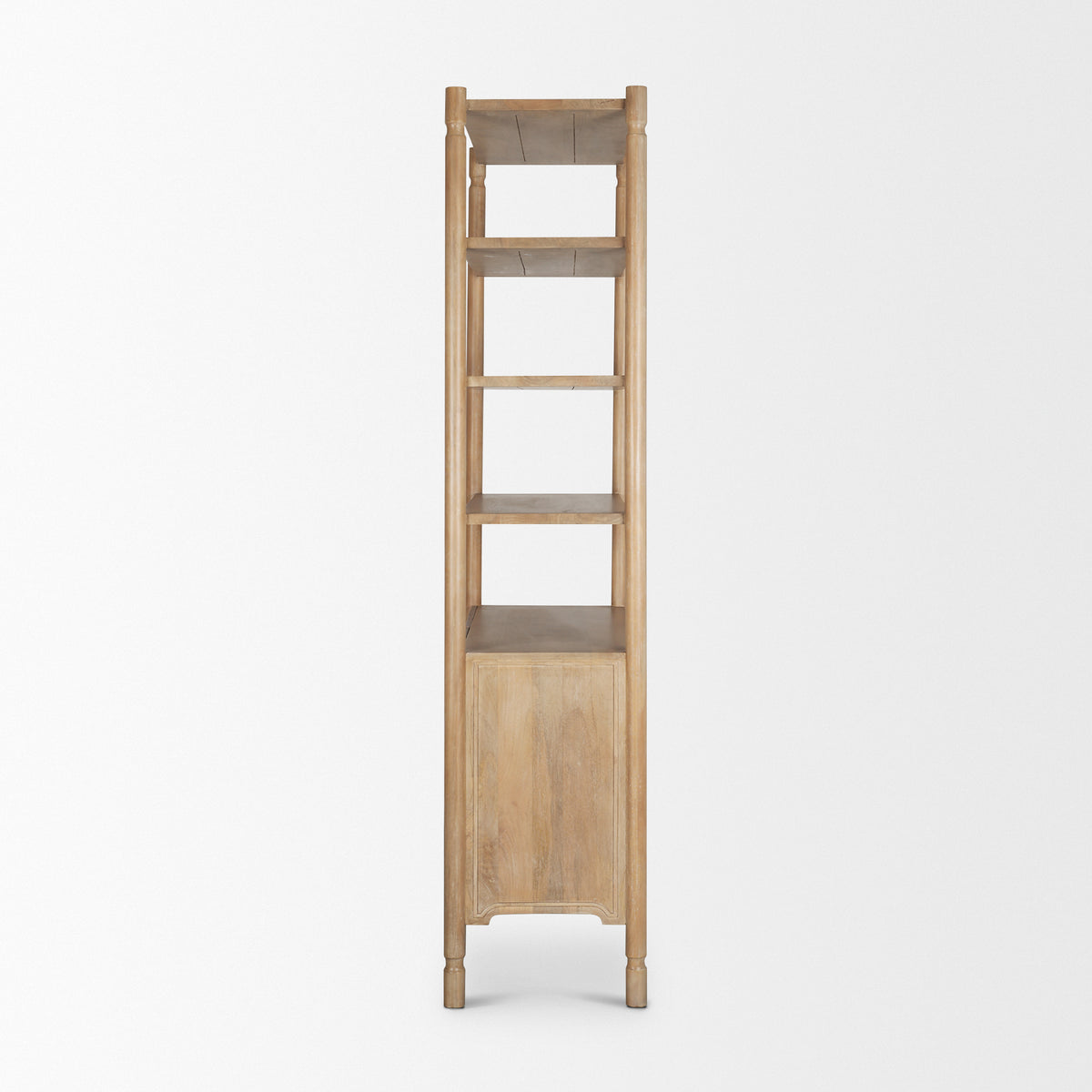 Phil Light Brown Wood 2 Door 3 Shelves Open Shelving Unit