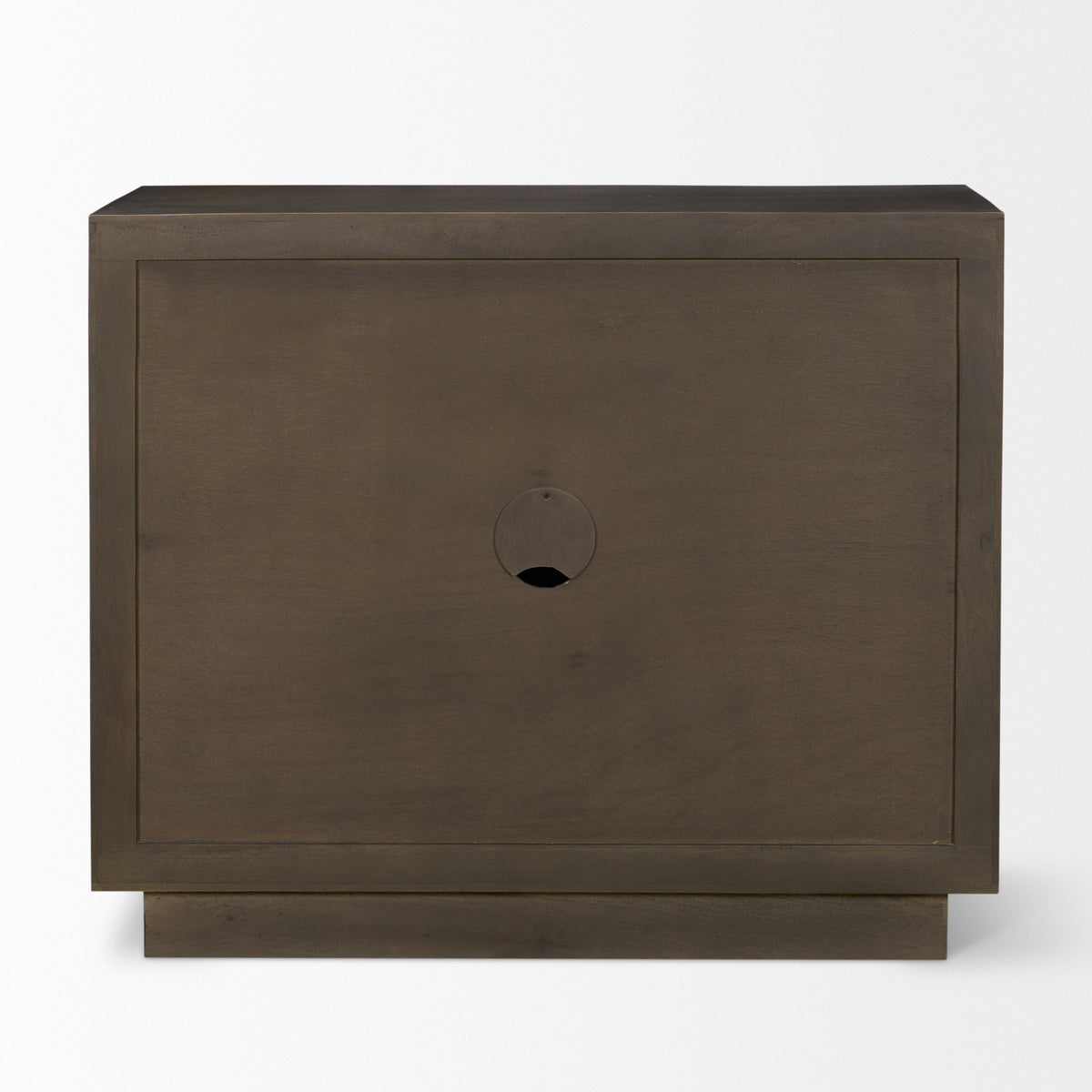Cinder Dark Brown Distressed Wood Reeded 2-Door Closed Accent Cabinet