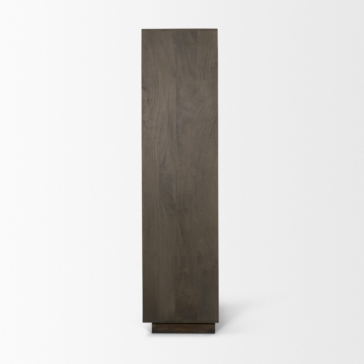 Cinder Dark Brown Distressed Wood Reeded 2-Door Closed Tall Cabinet