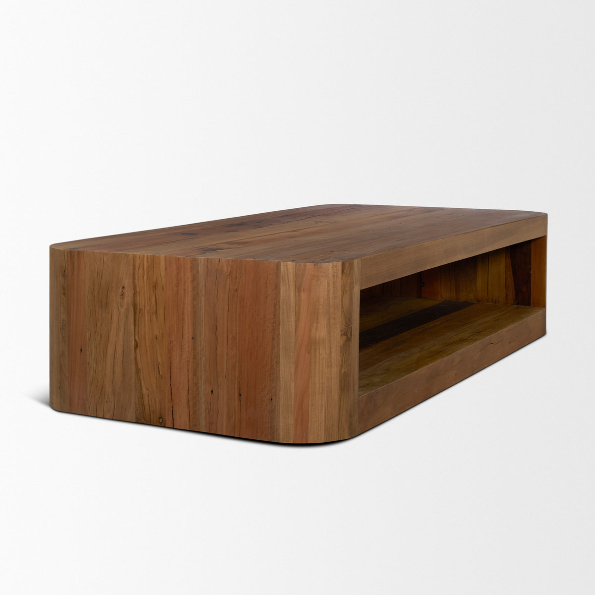 Dunmore Brown Solid Wood Rectangular Open Shelf Coffee Table