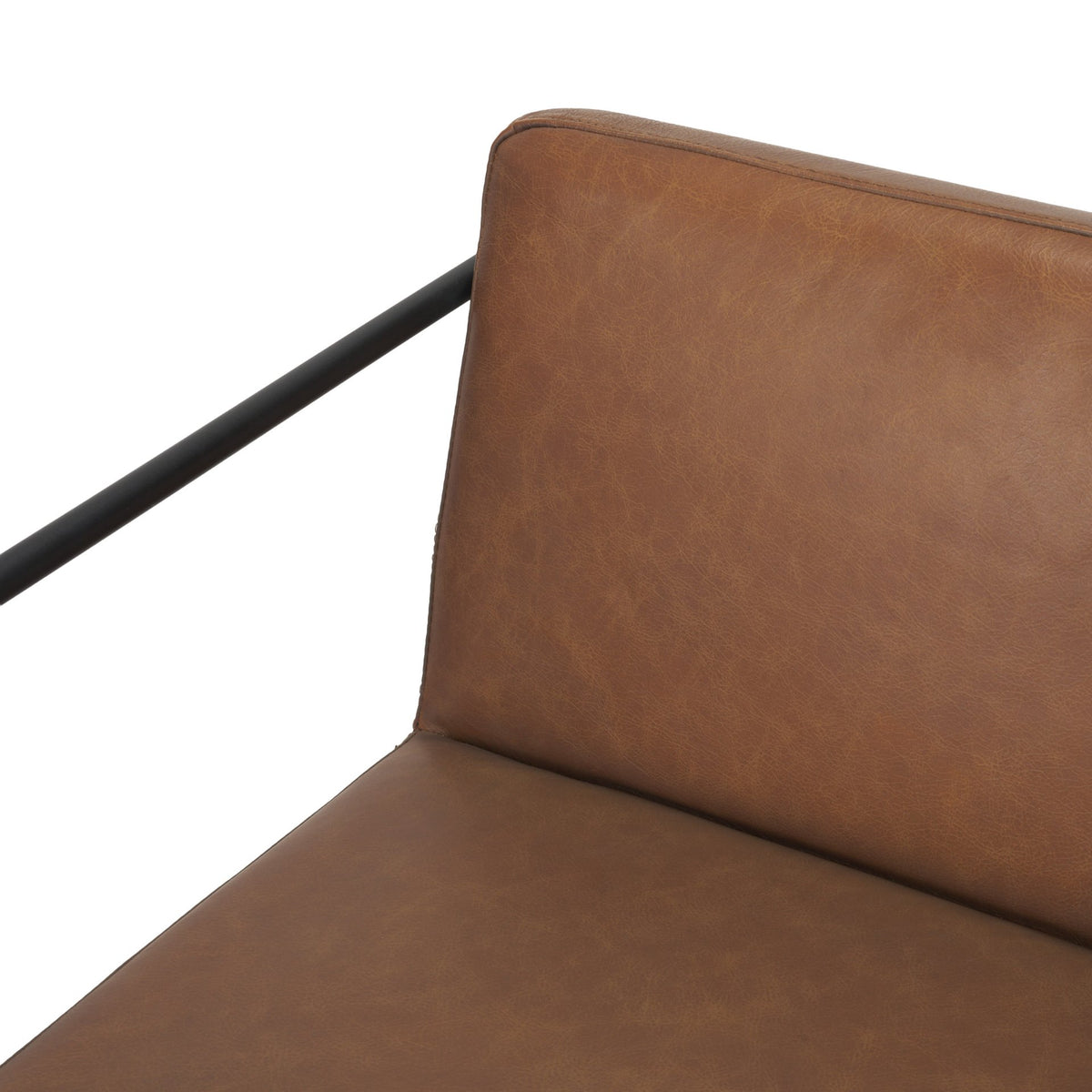 Stamford Brown 36" Leather Seat with Wood Back, Metal Frame Counter Stool